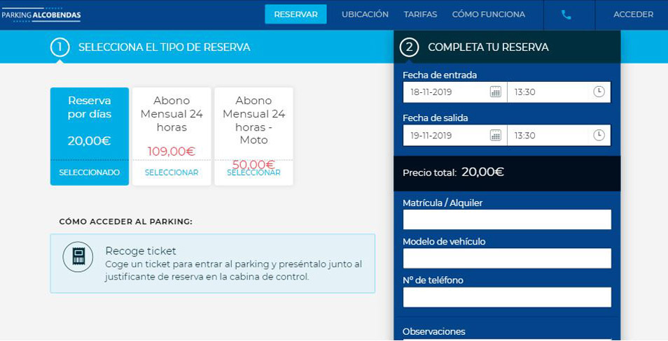 reserva tu parking online